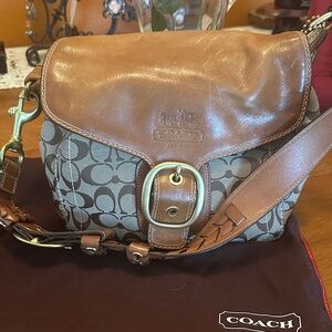 Coach Brown and Tan Crossbody Handbag
